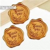Modern Thank You Adhesive Wax Seals 25Pk Quick-Ship Stickers - 1 1/4" - Classic Gold