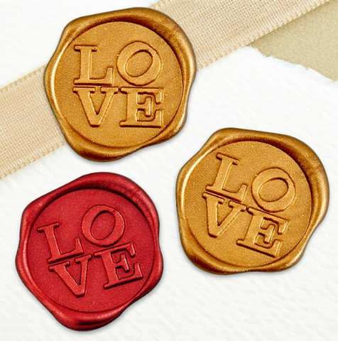 Love Adhesive Wax Seal Stickers 25PK - 1 1/4" - 2 Color Choices