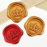 Crown Adhesive Wax Seals 25Pk Stock Quick-Ship Stickers – 1 1/4" - 2 Color Choices