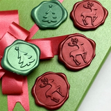 Christmas Adhesive Wax Seals 25Pk Quick-Ship Stickers - 1 1/4" - Choice of 3 Designs