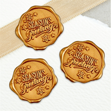 Season's Greetings Adhesive Wax Seals 25Pk Quick-Ship Stickers - 1 1/4" - Classic Gold