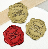 Merry Christmas Adhesive Wax Seals 25Pk Quick-Ship Stickers - 1 1/4" - 2 Color Choices