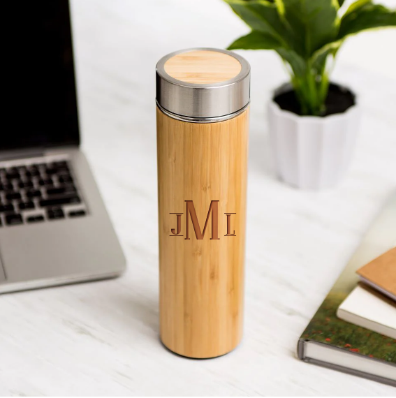 Perfectly Personalized Insulated Bamboo Water Bottles