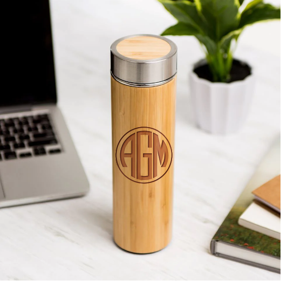 Perfectly Personalized Insulated Bamboo Water Bottles