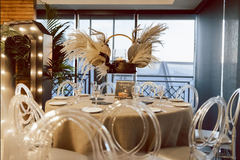 Antlers and Alcohol Golden Ring Centerpiece Rental