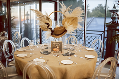 Antlers and Alcohol Golden Ring Centerpiece Rental