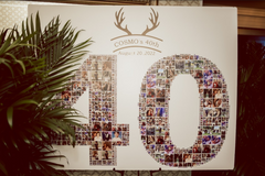 Antlers and Alcohol Number Celebration Photo Collage Sign