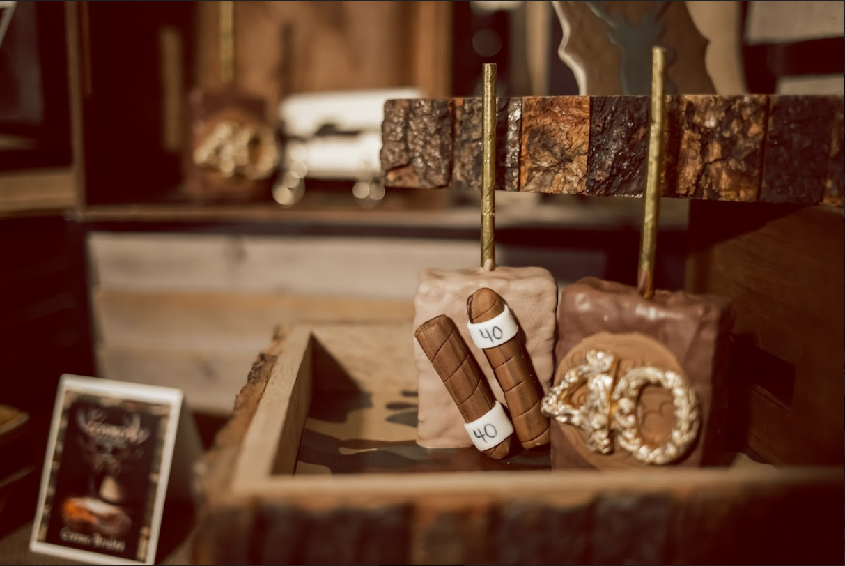 Antlers and Alcohol Warm Wooden Dessert Bar Rental Package