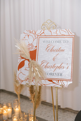 Shimmering Pearl Perfectly Personalized Camellia Welcome Sign Rental
