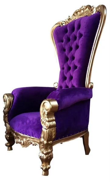 Purple / Gold Trim Throne Chair Rental