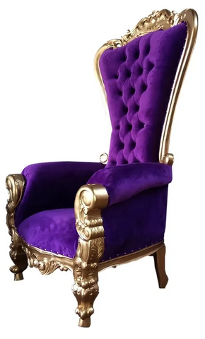 Purple / Gold Trim Throne Chair Rental