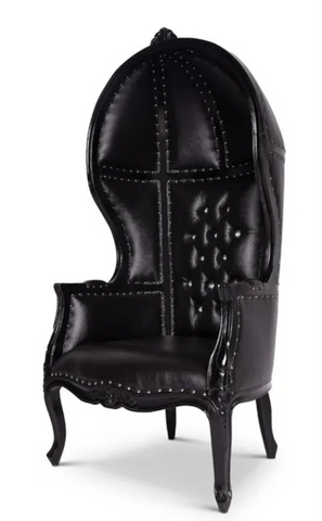 Black Leather Black Trim Canopy Chair Rental
