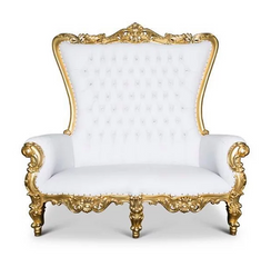 Ivory/Gold Trim Loveseat Rental