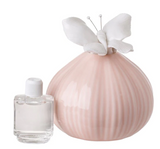 Peach Italian Bone China Aromatherapy Diffuser with Butterfly Top