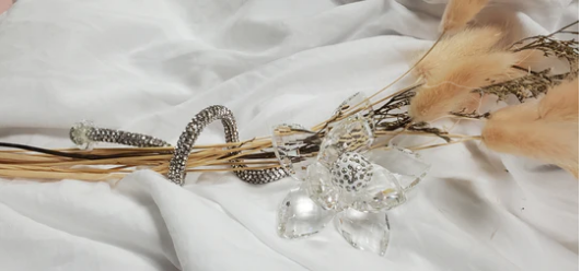 Crystal Beaded Swarovski Flower with Stem
