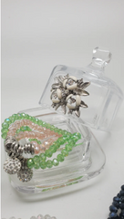 Italian Crystal Trinket Box W. Swarovski Crystal Brooch