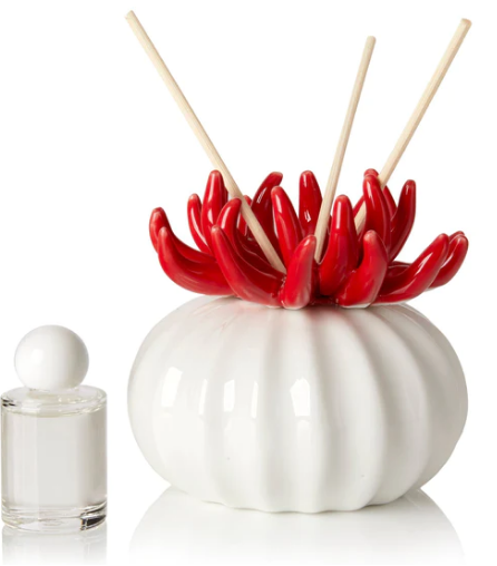Debora Carlucci Coral Reed Diffuser W/ Frosted Porcelain Bottom