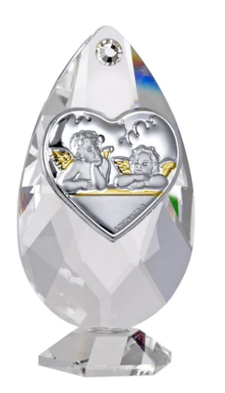 Debora Carlucci Tear Drop Shaped 24% Crystal and Argento Guardian Angels Icon
