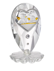 Guardian Angels in 925 Silver on Italian Crystal Base