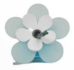 Debora Carlucci Square Reed Diffuser Bottle w/ Aqua Blue Scent and Vibrant Flower Top 3.5 oz.