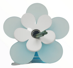 Debora Carlucci Renoir Collection Aqua Blue Scent Large Round Diffuser Bottle w/ Vibrant Flower Top 7 oz.