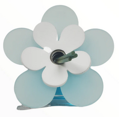 Debora Carlucci Renoir Collection Aqua Blue Scent Large Square Diffuser Bottle w/ Vibrant Flower Top 7 oz.