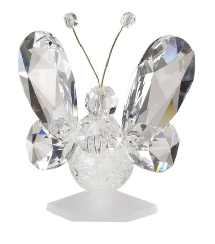 Italian 24% Crystal And Murano White Butterfly Figurine