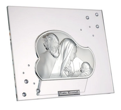 Italian Crystal 925 Argento Holy Family w. Swarovski Crystals Icon
