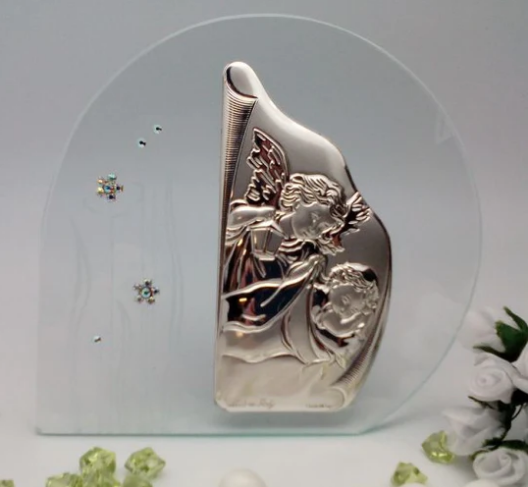 Guardian Angel Icon 925 Argento Silver W. Swarovski