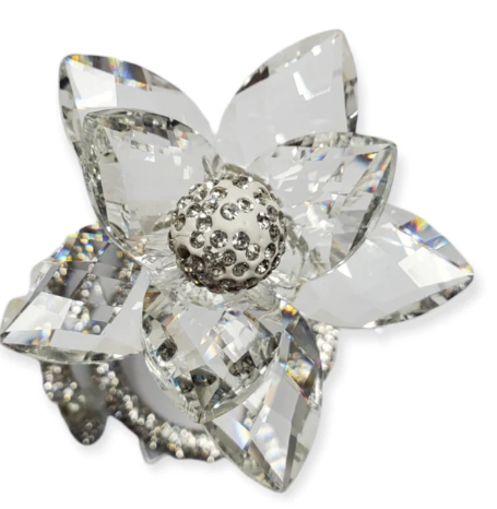 Crystal Beaded Swarovski Flower with Stem