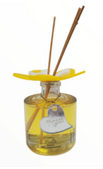 Debora Carlucci Renoir Collection Large Round Diffuser Sweet Argan Scent Bottle w/ Vibrant Flower Top 7 oz.
