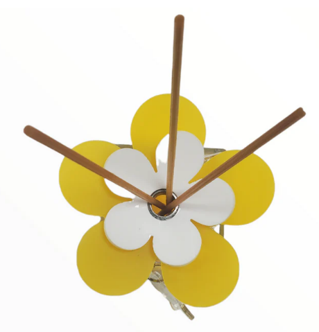 Debora Carlucci Renoir Collection Large Round Diffuser Sweet Argan Scent Bottle w/ Vibrant Flower Top 7 oz.