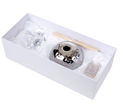 Hammered Aromatherapy White Diffuser W. Crystal Butterfly Top