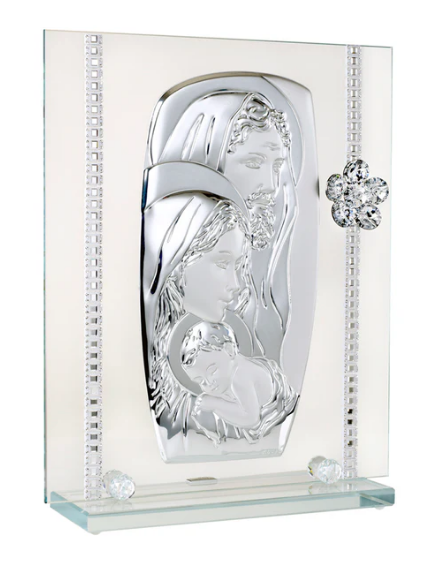 Italian 925 Silver Argento Holy Family Icon Tabletop Icon