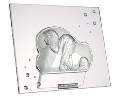 Italian Crystal 925 Argento Holy Family w. Swarovski Crystals Icon