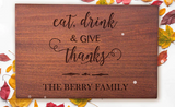 Perfectly Personalized Thanksgiving Mahogany decorative Cutting Boards