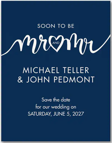 Soon Mr. and Mr. - Save the Date Postcard