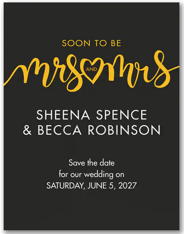 Soon Mrs. and Mrs. - Save the Date Postcard