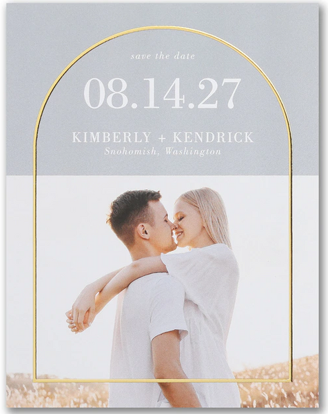 Arched Foil Frame - Save the Date Postcard