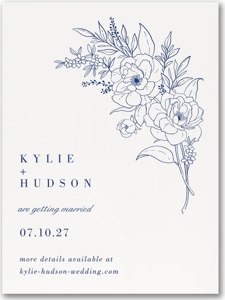 Line Art Floral - Save the Date