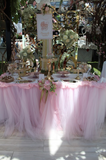 Pink Tulle Rectangle Tablecloth Rental