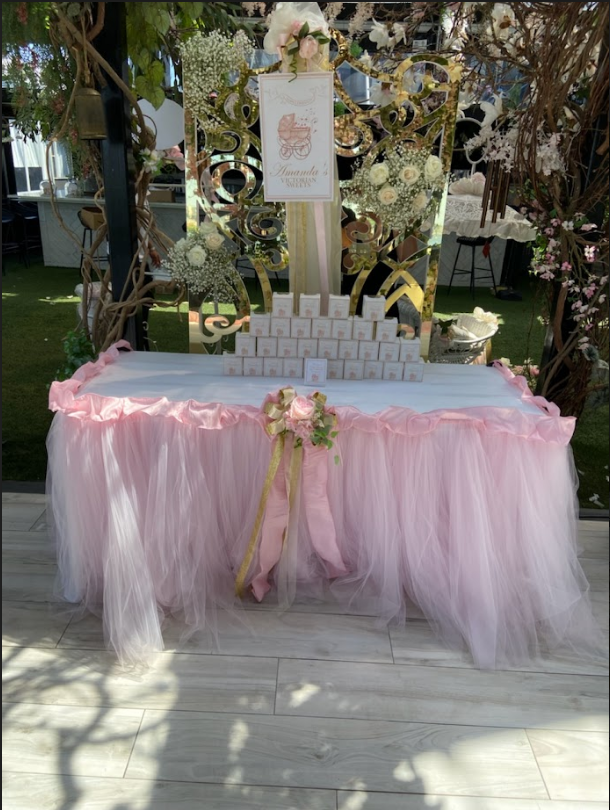 Pink Tulle Rectangle Tablecloth Rental