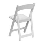 White Resin Folding Chair With Padded Seat Rental