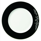 Diana Black Dinner Plate (Black Rim)&#44; Platinum