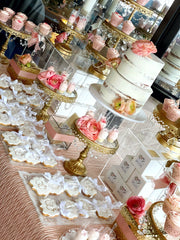 DIY Glittered Roses Dessert Station Rental