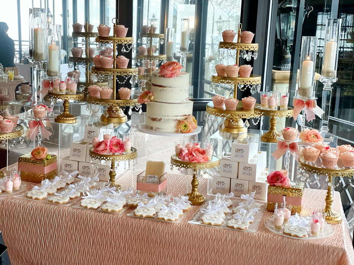 DIY Glittered Roses Dessert Station Rental