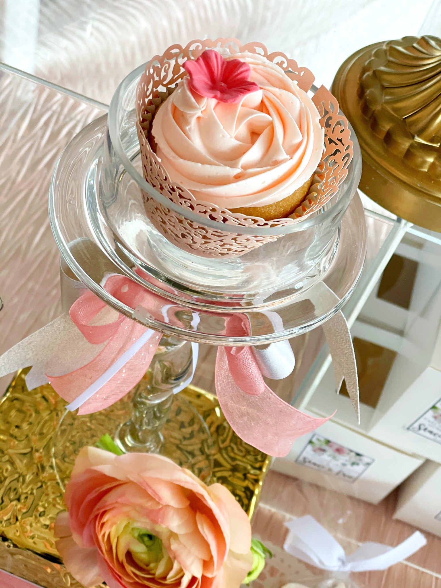 DIY Glittered Roses Dessert Station Rental