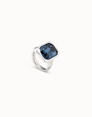 Unconventional Ring Silver Blue Size 18 Large