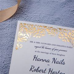 Classic Swirls Flat Laser Cut Wedding Invitations