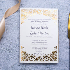 Classic Swirls Flat Laser Cut Wedding Invitations